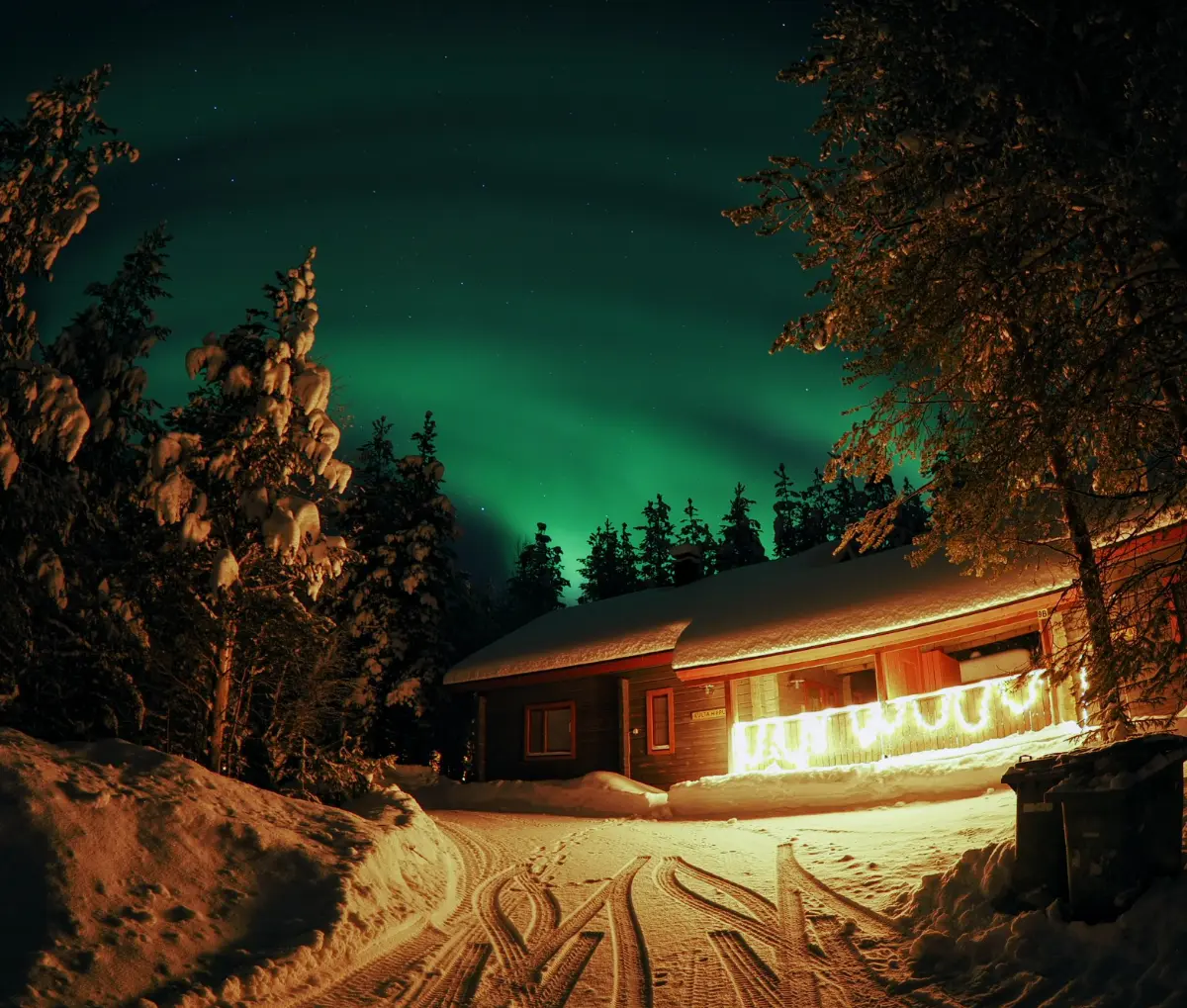 Northern lights over Luosto, Finnish Lapland